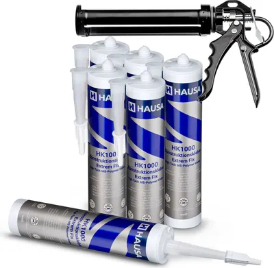 Produktbild von HAUSA High-Tack Montagekleber HK1000 400 kg/10cm? + Kartuschenpresse 6 x 290ml