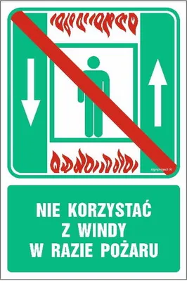 Produktbild von AC028 Im Brandfall den Aufzug nicht benutzen