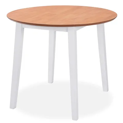 Produktbild von vidaXL Essgruppe 5-tlg. MDF und Gummibaumholz Weiß