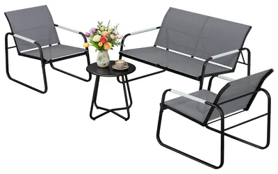 Produktbild von Outsunny Gartenmöbel Set Sitzgruppe für 4 Personen Atmungsaktiv Gartenlounge