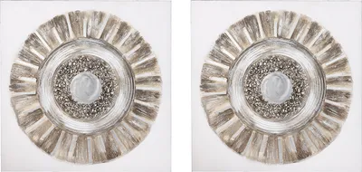 Image de Gilde Bild, quadratisch, "Yorito", Aluminium, Leinwand, goldfarben, silberfarben, weiß, , , L. 3 cm, B. 60 cm, H. 60 cm 2 Stück wie abgebildet 38386