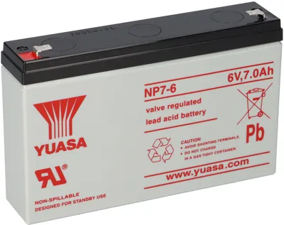 Zdjęcie produktu dla Yuasa Blei-Akku NP7-6 Pb 6V/7Ah Faston 4.8