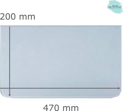 Produktbild von Kühlschrank Einlegeboden - Ornament504 - 4 mm - 2 abgerundete Ecken - 470 mm x 200 mm - (116,62 EUR / qm - Mindestbfl. 0,25 qm - Kantenb 5,35 EUR / lfm. - Eckenb. 1,00 EUR/Stck)