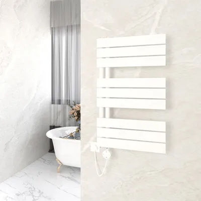 Image de Radiateur de salle de bain électrique de 600 W avec thermostat, dimensions 845 x 500 mm