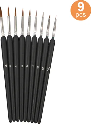 Obrázok produktu pre 9ks Paint Brush Art Script Liner Brush s lasicovitými vlasmi pre umelcov akryl akvarel gvaš akvarel olejomaľby pre veľké umenie kreslenie príslušenstvo