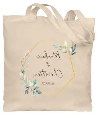 Produktbild von Baumwolltasche - - Taschen - Geschenk Hochzeit mit Namen und Datum personalisiert I Persönliche Geschenke zur Hochzeit Geschenke Brautpaar