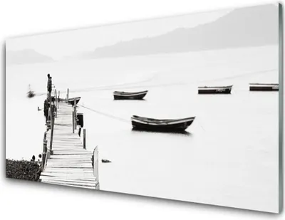 Produktbild von Acrylglasbilder 100x50 Wandbild Druck Brücke Boote Architektur