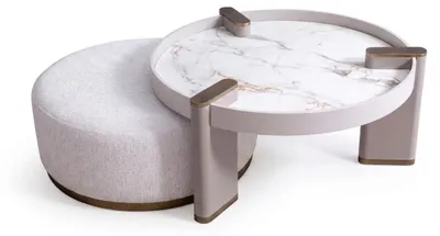 Obrázok produktu pre Moderný konferenčný stolík z dreva, elegantný, okrúhly, útulný, nadčasový dizajn, minimalistický