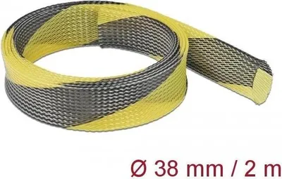 Image de DELOCK Geflechtschlauch dehnbar 2 m x 38 mm schwarz-gelb