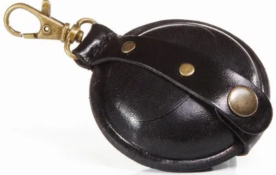 Produktbild von Schlüsselanhänger / Kleingeldbörse klein Sattelleder 7cm schwarz