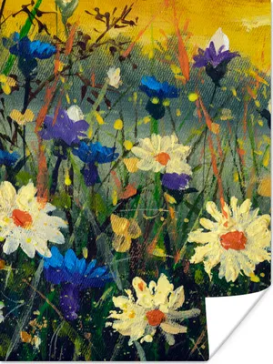 Produktbild von MuchoWow® Poster Malerei - Ölfarbe - Natur - Blumen 120x160 cm - Wandbilder