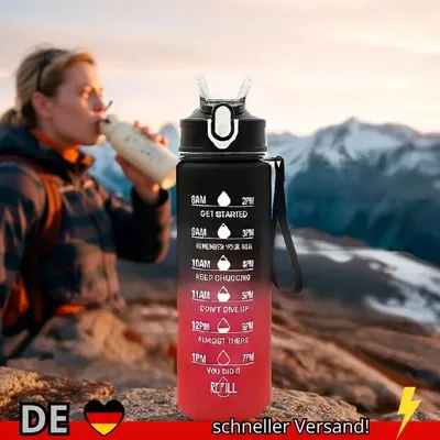 Produktbild von Sportwasserflasche mit Zeitverfolgendem Strohhalm Auslaufsicherer