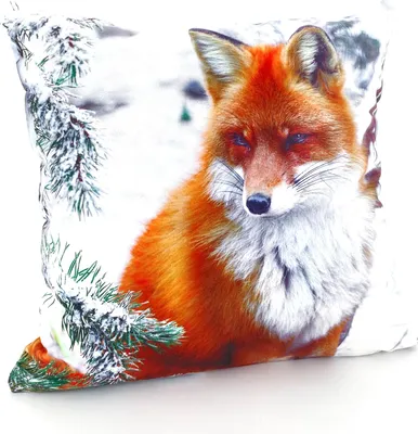 Produktbild von heimtexland ® Dekokissen Bezug Winter Tiere Foto Digitaldruck Kuschelige Velour Kissenhülle 40x40 Deko Kissen Typ831 Fuchs