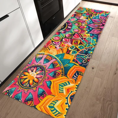 Produktbild von Küchenteppich 60x90cm rutschfest & abwischbar PVC Läufer - Mandala Design