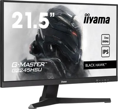 Produktbild von iiyama G-MASTER Black Hawk G2245HSU-B2 - LED-Monitor - 55.9 cm (22") (21.5" sichtbar) - 1920 x 1080 Full HD (1080p) @ 100 Hz - IPS - 300 cd/m² - 1000:1 - 1 ms - HDMI, DisplayPort - Lautsprecher - mattschwarz
