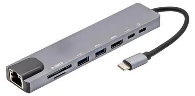 Image de E&P Adaptateur multiport USB-C 8 ports MPA8 sw/si (MPA8)