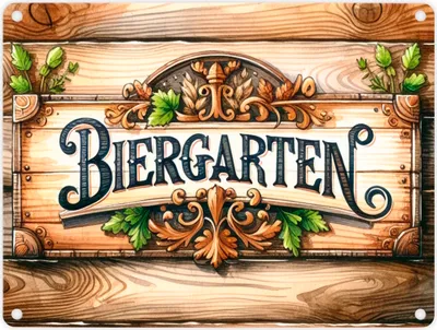 Produktbild von Biergarten Metallschild in 15x20 cm
