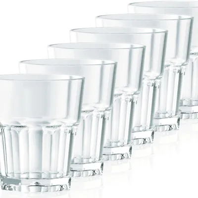 6 unzerbrechliche Kunststoffgläser 240 ml stapelbar BPA-frei