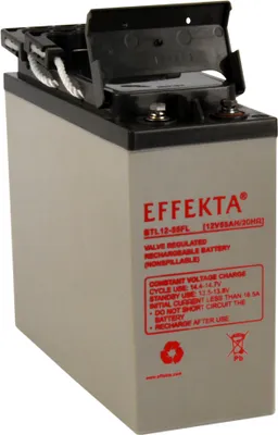 Produktbild von Effekta BTL 12-55FL AGM Akku 12V 55Ah Frontterminal – passend für 19-Zoll-USV & Telekom