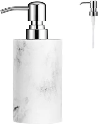 Produktbild von Seifenspender – Zylindrische Pumpflaschen mit flüssiger Seife, Marmel-Lotion. Nachfüllbare Shampooflasche