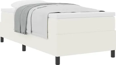 Produktbild von Boxspringbett Creme und Weiß 80 x 200 cm Cordstoff