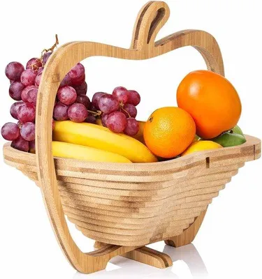 Produktbild von Famanu Faltbare Holzfruchtbox – dekorative Obstschale