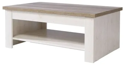 Couchtisch DURO Funktionstisch in Pinie weiß / Eiche antik