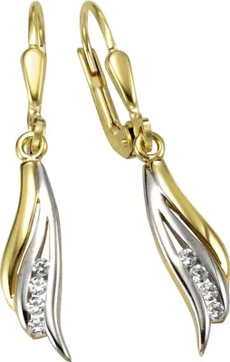 Produktbild von F Ohrhänger 333/- Gelbgold bicolor 8xZirkonia