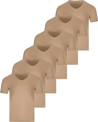 Produktbild von RAGMAN 6er Pack Basic Unterhemd / Shirt Kurzarm Bequem und atmungsaktiv, Formstabil durch verstärkte Nähte, Vielseitiges Basic