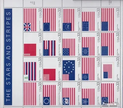 Produktbild von Briefmarken USA 2000 Mi 3313-3332 Zd-Bogen (kompl.Ausg.) postfrisch Flaggen