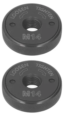 Imagen del producto de 2 tuercas de brida para amoladora angular, rosca interna M14, diámetro de 47 mm, con sistema de sujeción rápida y placa de presión autoblocante