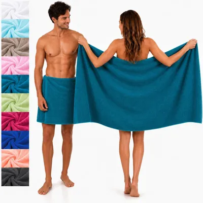 Produktbild von Betz 2 Stück Saunatücher Saunatuch Saunahandtuch Set Palermo 100% Baumwolle Frottier XXL Badetuch Strandtuch Größe 80 x 200 cm Farbe Petrol