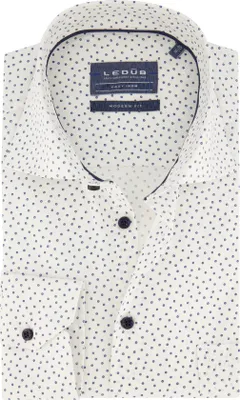 Produktbild von Ledub Hemd Modern Fit Neu weiß bedruckte Baumwolle