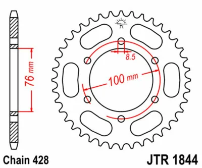 Obrázek produktu pro Pignon JT 48T 428 JTR1844.48