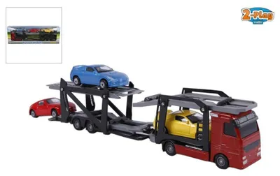 Immagine prodotto di trasportatore di auto in pressofusione con 3 auto 26 cm multicolore