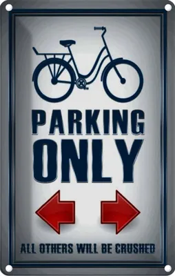 Produktbild von vianmo Blechschild 30x20 cm Bike parking only left right Parkplatzschild