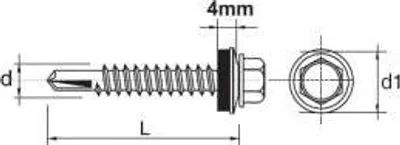Immagine prodotto di Vite autoperforante Impax S Epdm #3,5Mm Ral9007 4,8*19Mm - 3 pezzi - 635209007*19