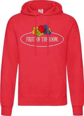 Produktbild von Fruit of the Loom Kapuzenpullover mit Vintage-Logo Farbe: rot - Vintage-Logo groß Größe: M