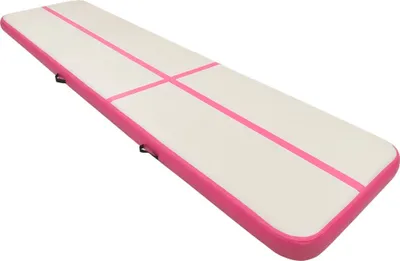 Image de vidaXL Tapis de gymnastique gonflable avec pompe 800x100x20 cm PVC rose