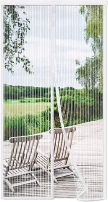 Productafbeelding van Magnetisch Vliegengordijn Deur 100x240 cm - Insectenwerend en Automatisch Sluitend - Wit