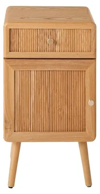 Image de CALICOSY - Chevet 1 porte et 1 tiroir avec façades lamellées H71 cm AVA