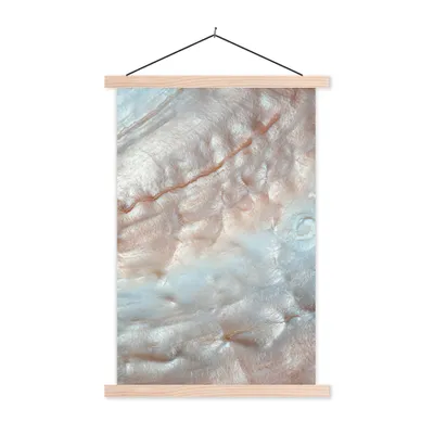 Produktbild von MuchoWow® Textilposter Muscheln - Abstrakt - Natur 120x180 cm mit holzfarbenen Rahmen - Textil-Plakat