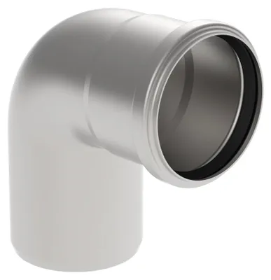 Produktbild von Blücher Rohrbogen 87,5°, EuroPipe, Edelstahl 1.4301, mit 2 Anschlüssen, 75mm, 1 Stk.