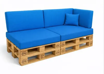 Produktbild von Setgarden Comfort Palettenkissen 6er Set Outdoor 120x60x10cm Sitzkissen + Rückenkissen 120x40x10cm 1tlg Blau