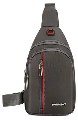 Produktbild von Umhängetasche, Brusttasche, Reisetasche, Freizeittasche, für Damen und Herren, mit Kopfhöreröffnungen, wasserdicht, grau