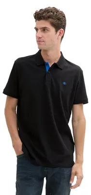 Produktbild von TOM TAILOR Herren Basic Poloshirt 1016502, 29999 - Black, S – Schwarz (29999 - Black)
