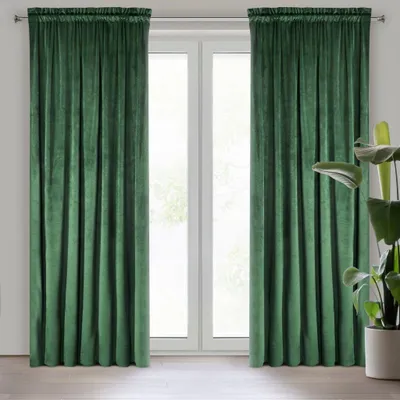 Produktbild von Eurofirany Vorhang ROSA aus Polyester dunkelgrün 270cm x 140cm