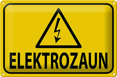 Produktbild von Blechschild Hinweis Elektrozaun, 30x20 cm, Blechschilder Bauernhof Landwirt Tiere Achtung