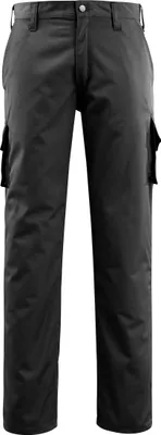 A pair of black cargo work pants.