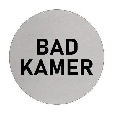 Produktbild von CombiCraft Aluminium Türschild 'Badkamer' - Ø75mm mit 3M-Klebeband